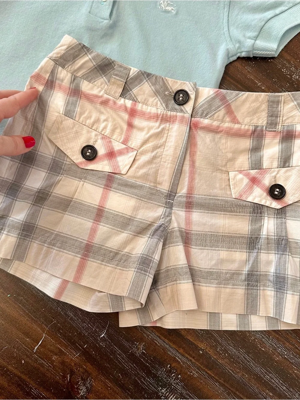 7-8 Years Authentic BURBERRY Girl’s Polo Shirt Shorts Set Blouse Tennis Youth